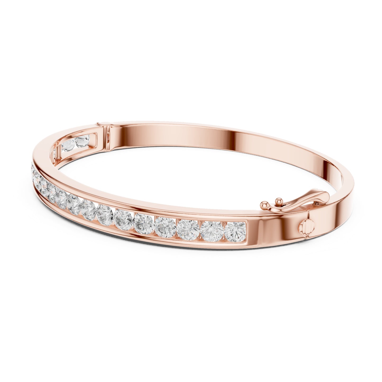 Aurora 3 Carat Round Lab Grown Diamond Channel Bangle