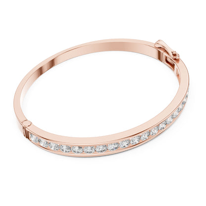 Aurora 3 Carat Round Lab Grown Diamond Channel Bangle