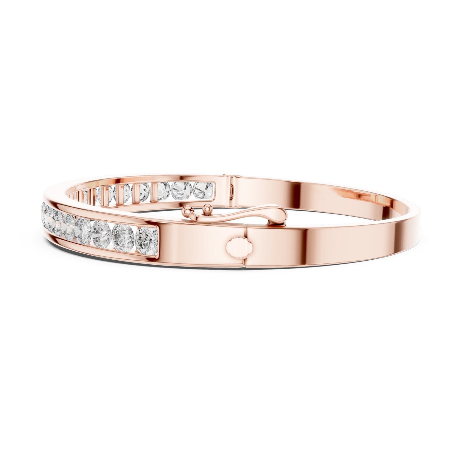 Aurora 3 Carat Round Lab Grown Diamond Channel Bangle
