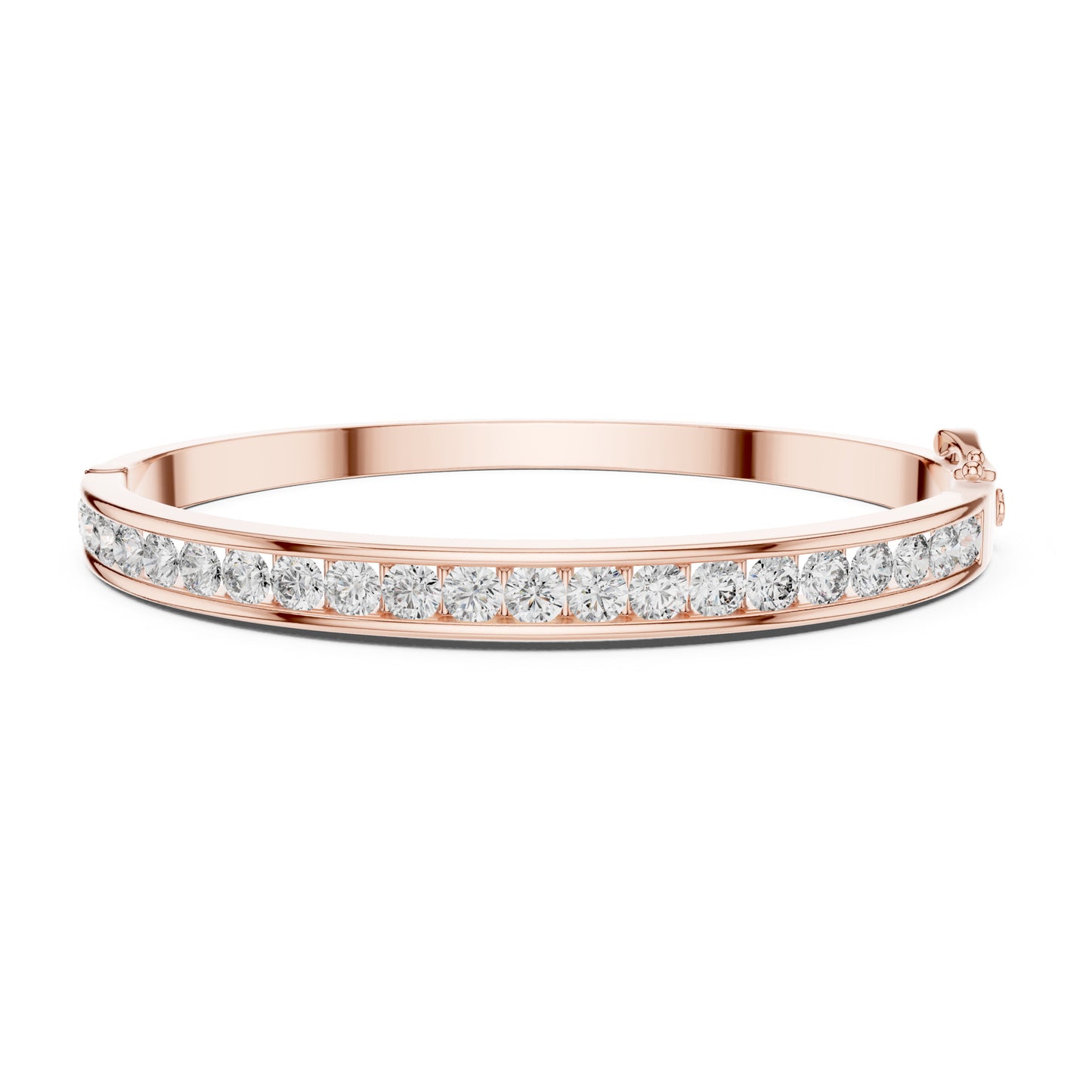 Aurora 3 Carat Round Lab Grown Diamond Channel Bangle