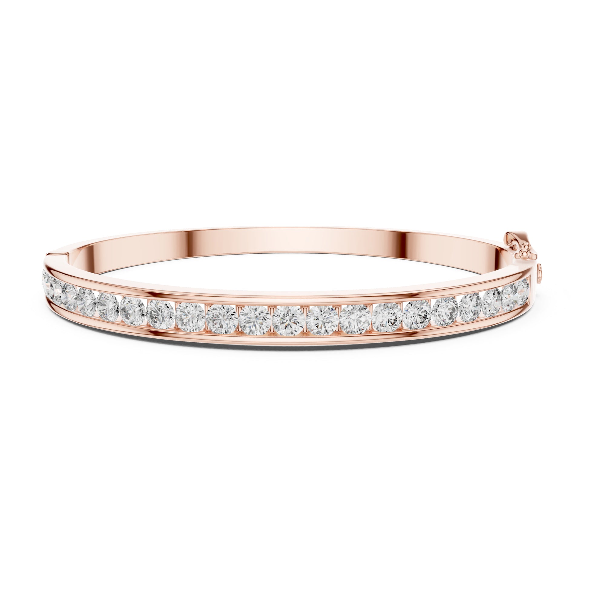 Aurora 3 Carat Round Lab Grown Diamond Channel Bangle