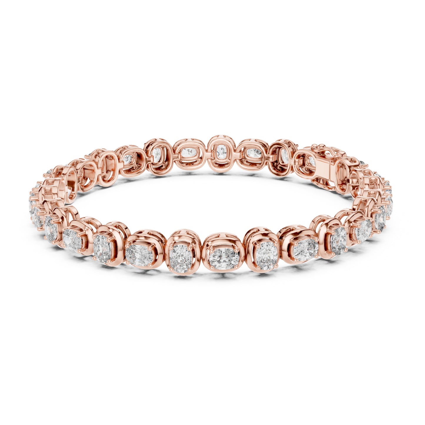 Aurora 7 Carat Cushion Lab Grown Diamond Bezel Tennis Bracelet