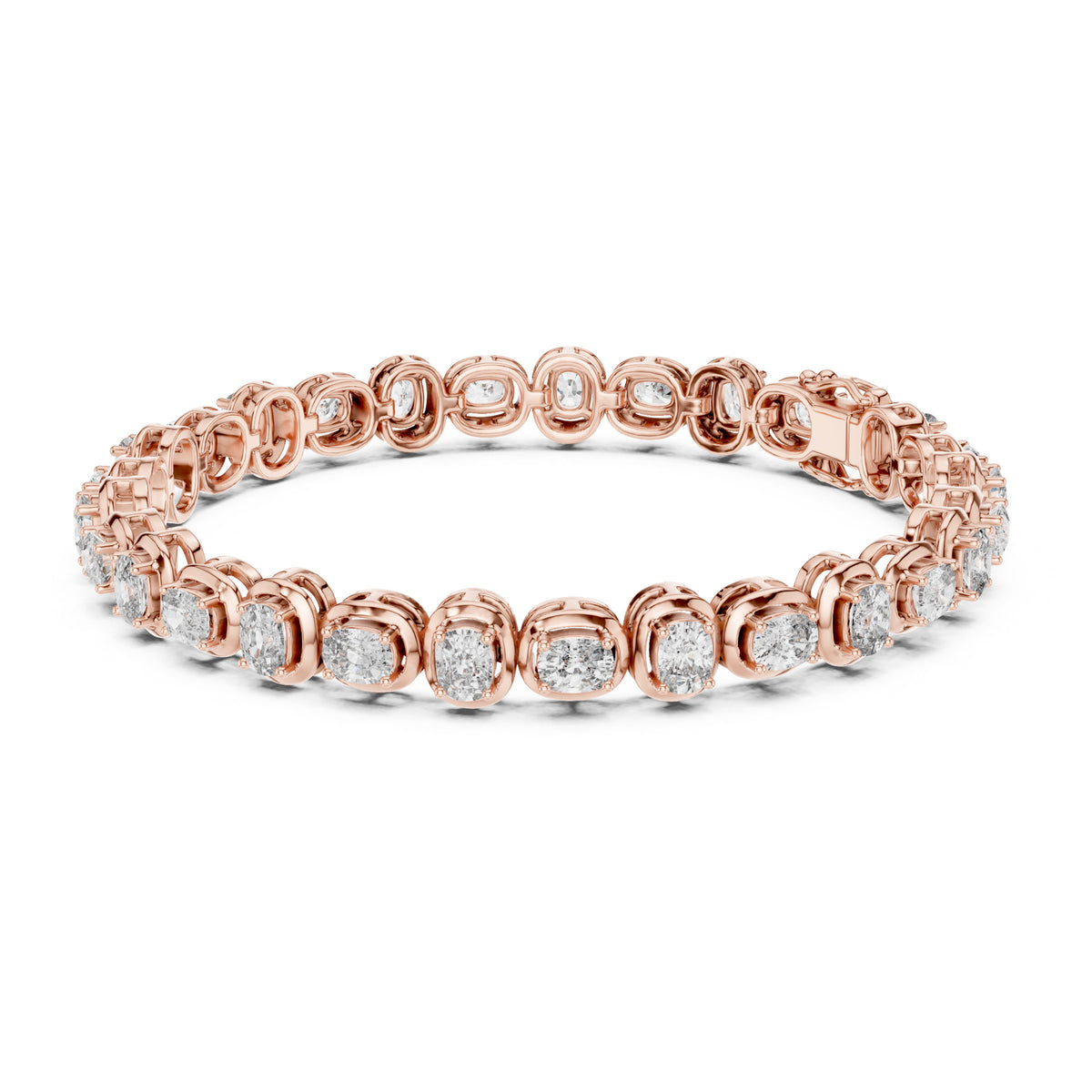 Aurora 7 Carat Cushion Lab Grown Diamond Bezel Tennis Bracelet