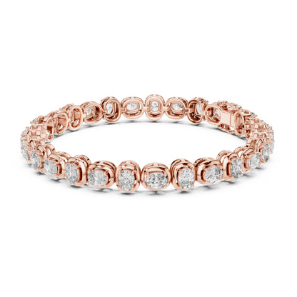 Aurora 7 Carat Cushion Lab Grown Diamond Bezel Tennis Bracelet