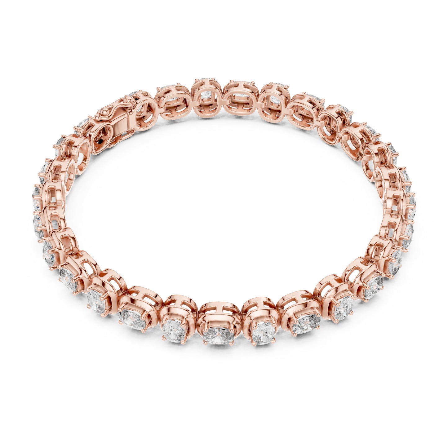 Aurora 7 Carat Cushion Lab Grown Diamond Bezel Tennis Bracelet