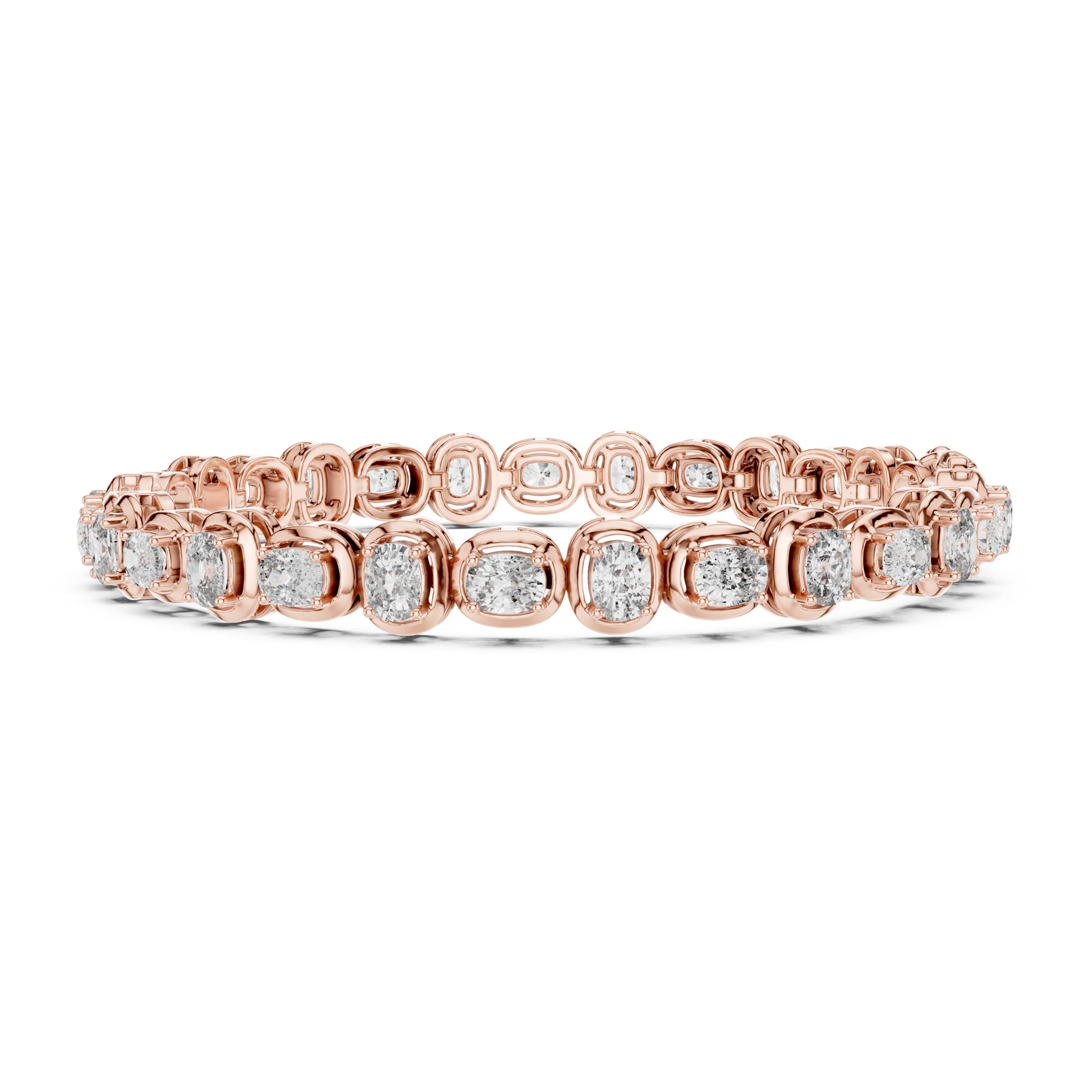 Aurora 7 Carat Cushion Lab Grown Diamond Bezel Tennis Bracelet