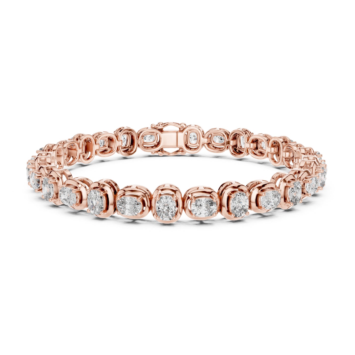 Aurora 7 Carat Cushion Lab Grown Diamond Bezel Tennis Bracelet