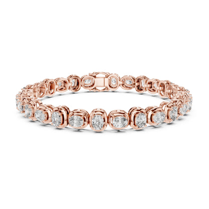 Aurora 7 Carat Cushion Lab Grown Diamond Bezel Tennis Bracelet