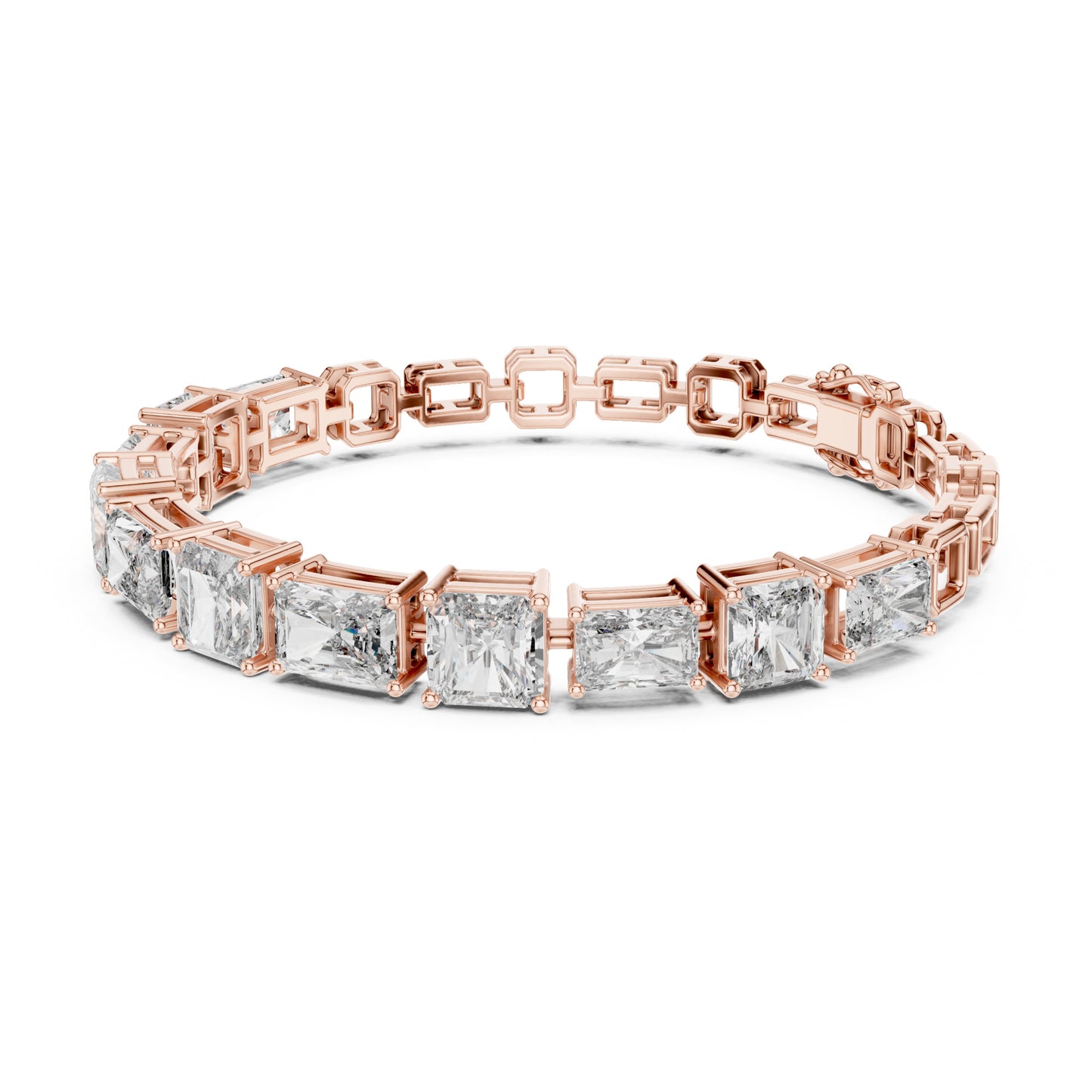 Vera 12 Carat Radiant Lab Grown Diamond Emerald Cut Tennis Bracelet