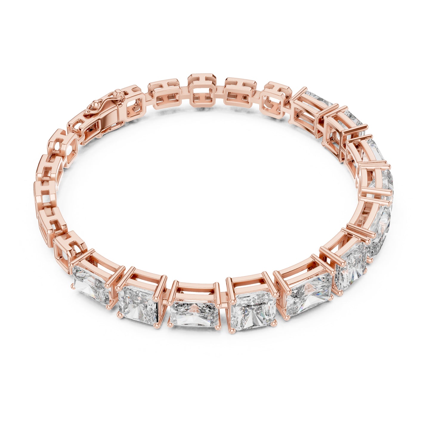 Vera 12 Carat Radiant Lab Grown Diamond Emerald Cut Tennis Bracelet