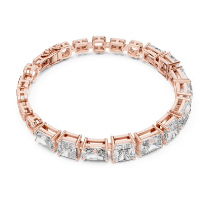 Vera 12 Carat Radiant Lab Grown Diamond Emerald Cut Tennis Bracelet