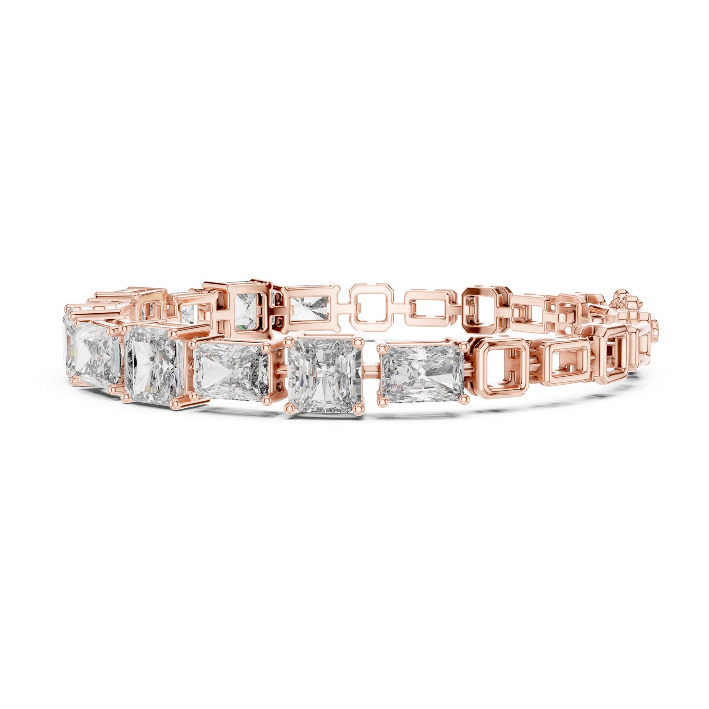 Vera 12 Carat Radiant Lab Grown Diamond Emerald Cut Tennis Bracelet