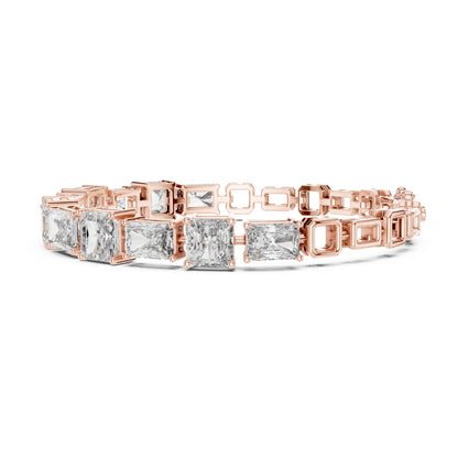 Vera 12 Carat Radiant Lab Grown Diamond Emerald Cut Tennis Bracelet