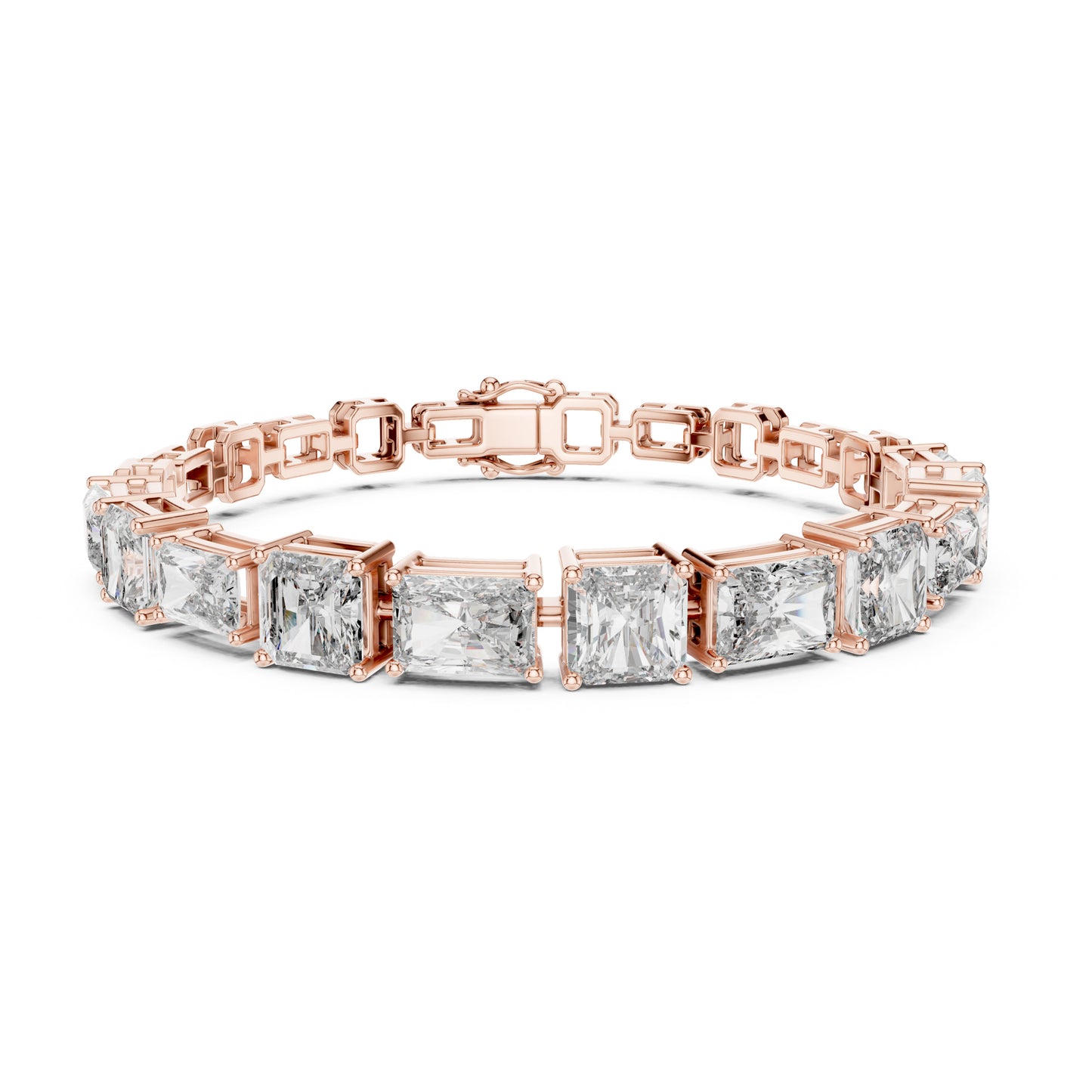 Vera 12 Carat Radiant Lab Grown Diamond Emerald Cut Tennis Bracelet