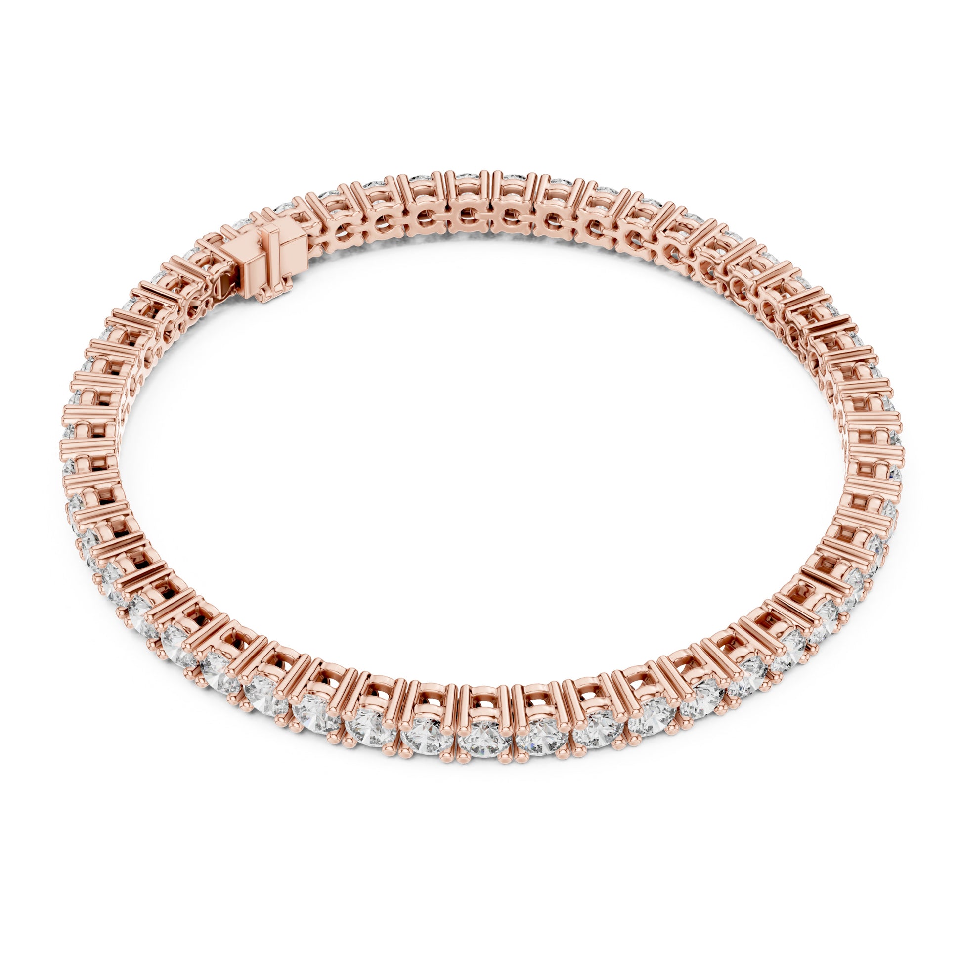 Aurora 7 Carat Round Lab Grown Diamond Slim Tennis Bracelet