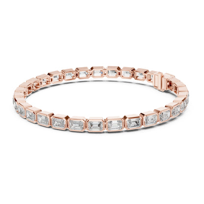Isla 10 Carat Emerald Lab Grown Diamond Bezel Tennis Bracelet