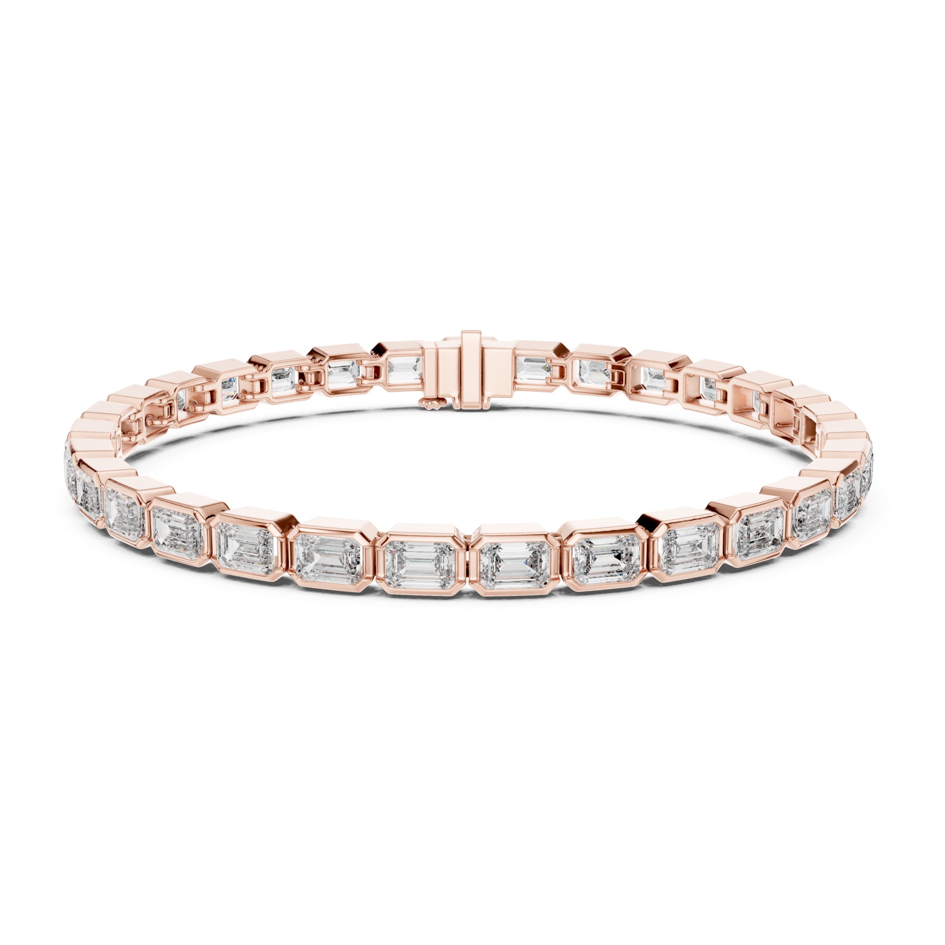 Isla 10 Carat Emerald Lab Grown Diamond Bezel Tennis Bracelet