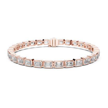 Isla 10 Carat Emerald Lab Grown Diamond Bezel Tennis Bracelet