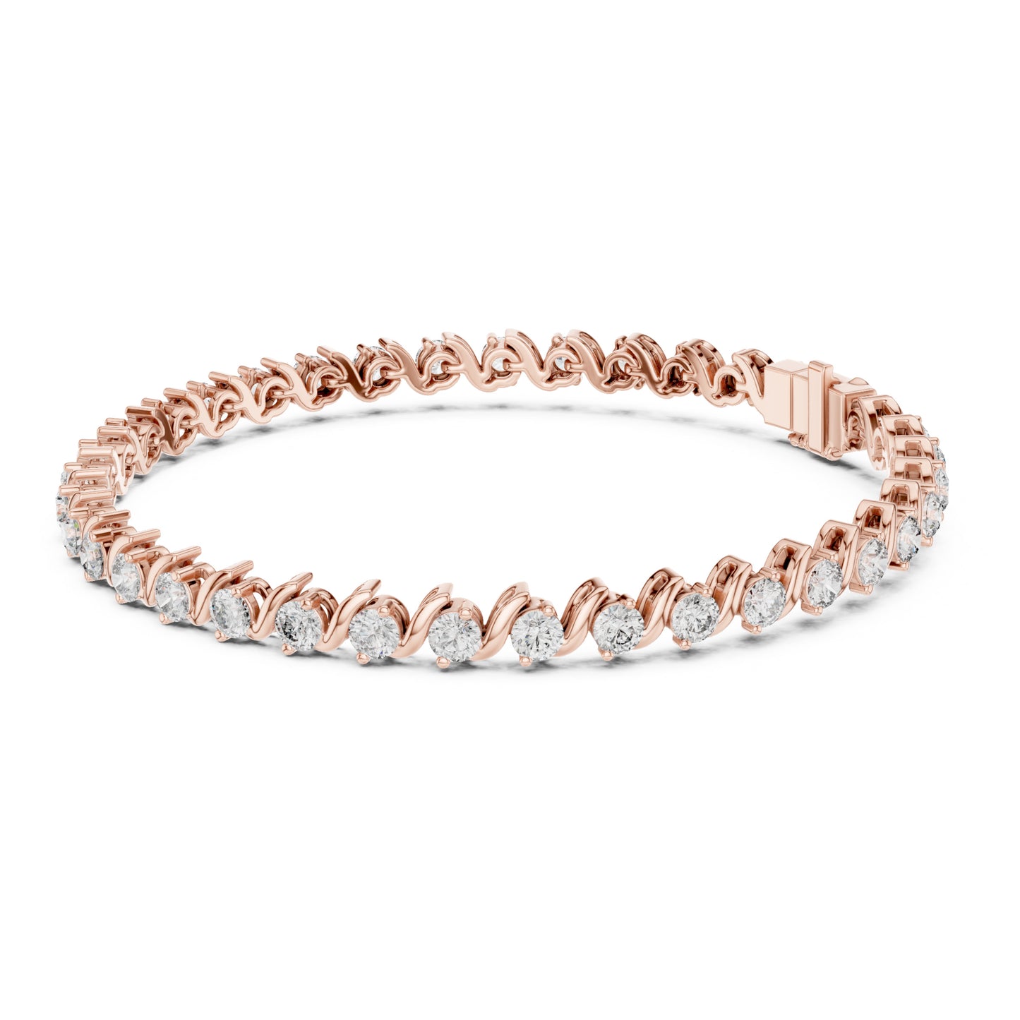 Aurora 4 Carat Round Lab Grown Diamond Bezel Tennis Bracelet