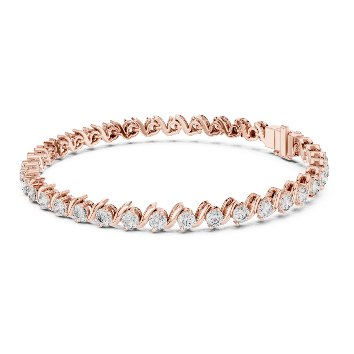 Aurora 4 Carat Round Lab Grown Diamond Bezel Tennis Bracelet