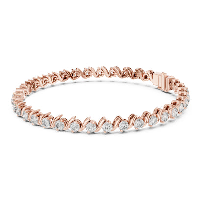 Aurora 4 Carat Round Lab Grown Diamond Bezel Tennis Bracelet