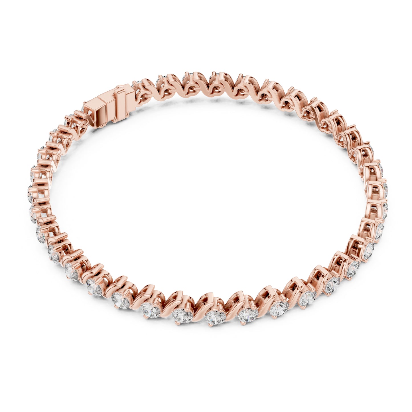Aurora 4 Carat Round Lab Grown Diamond Bezel Tennis Bracelet