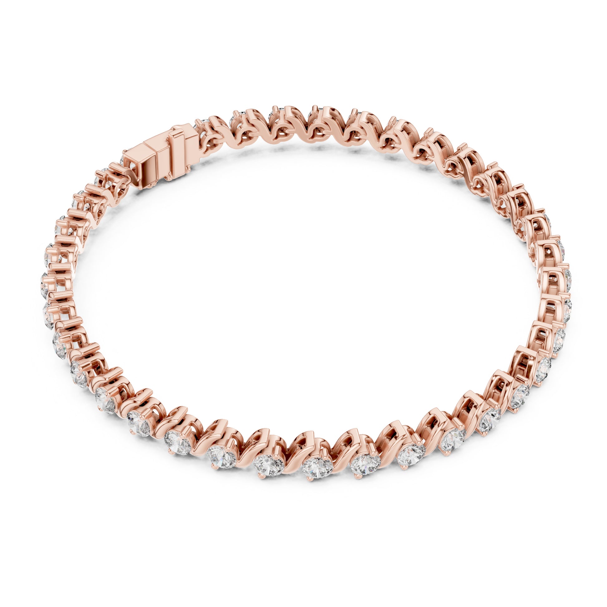 Aurora 4 Carat Round Lab Grown Diamond Bezel Tennis Bracelet