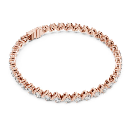 Aurora 4 Carat Round Lab Grown Diamond Bezel Tennis Bracelet