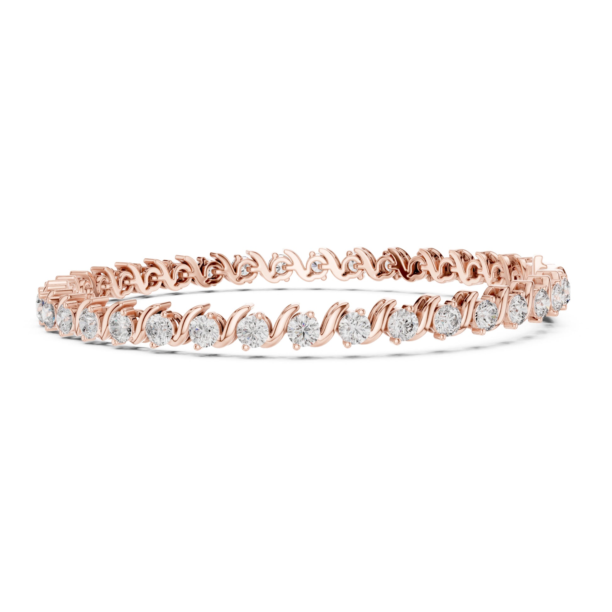 Aurora 4 Carat Round Lab Grown Diamond Bezel Tennis Bracelet
