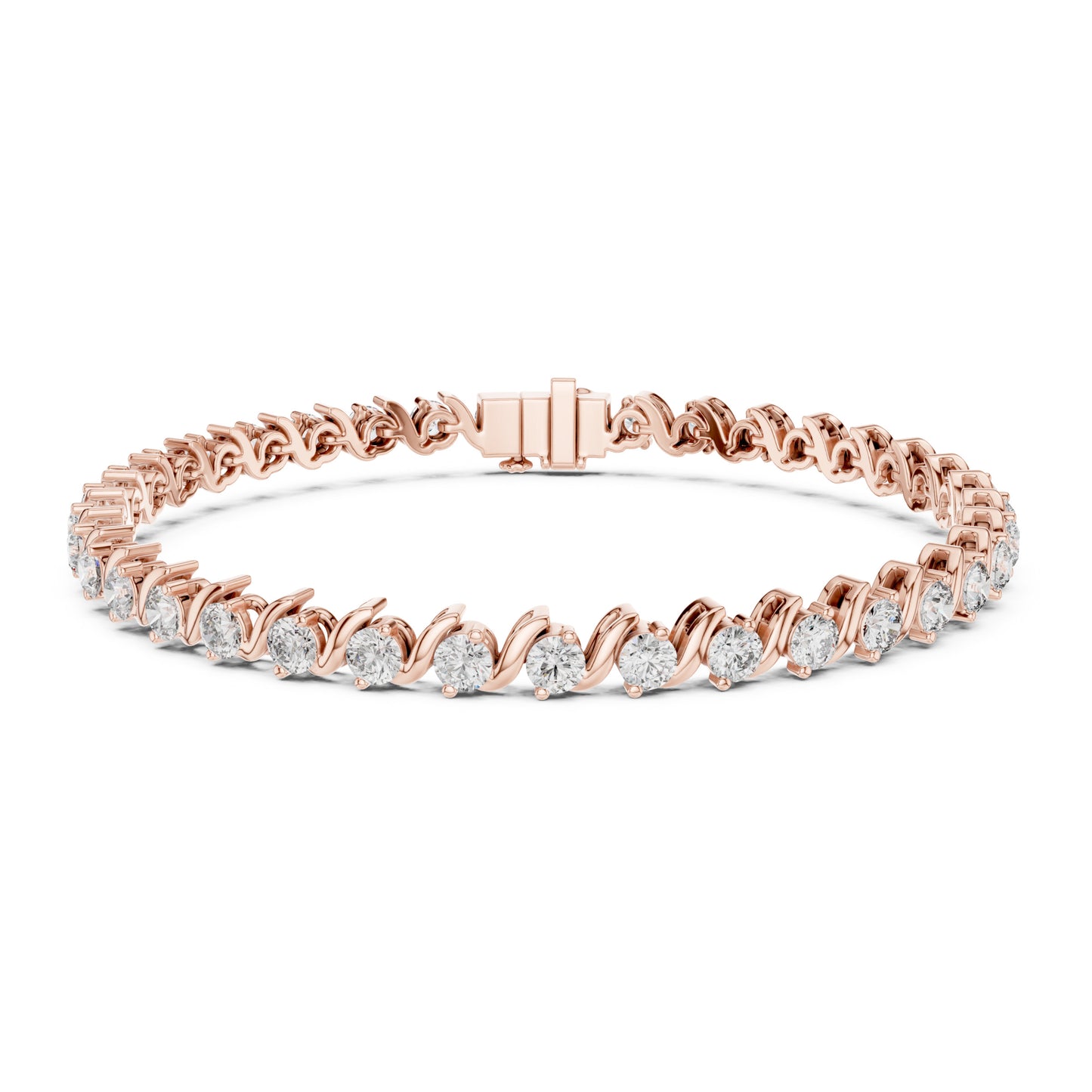 Aurora 4 Carat Round Lab Grown Diamond Bezel Tennis Bracelet