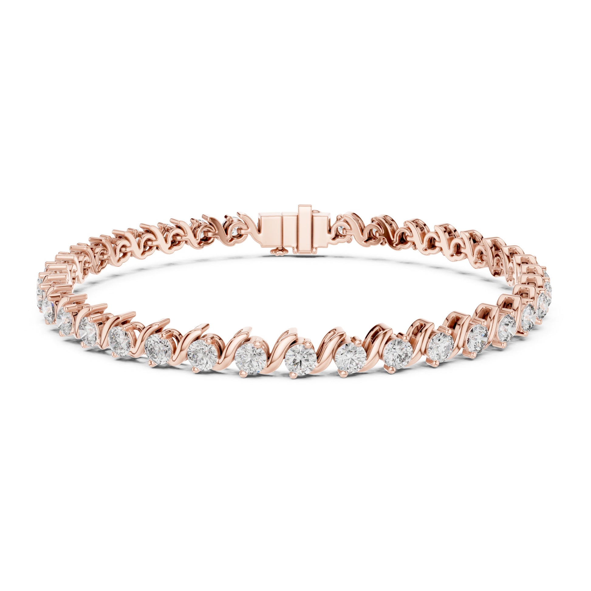 Aurora 4 Carat Round Lab Grown Diamond Bezel Tennis Bracelet