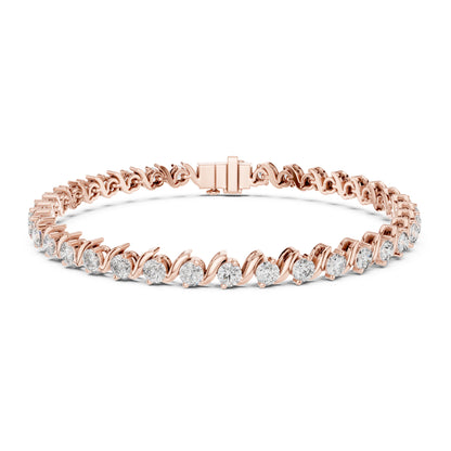 Aurora 4 Carat Round Lab Grown Diamond Bezel Tennis Bracelet