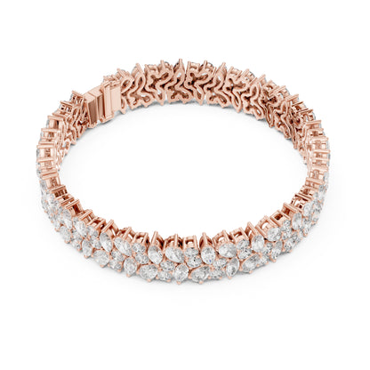 Aurora 15 Carat Pear Lab Grown Diamond Marquise Tennis Bracelet