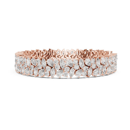 Aurora 15 Carat Pear Lab Grown Diamond Marquise Tennis Bracelet