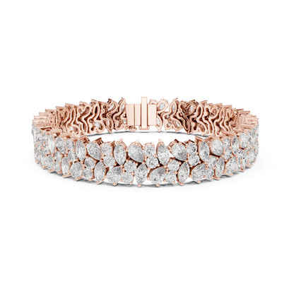 Aurora 15 Carat Pear Lab Grown Diamond Marquise Tennis Bracelet