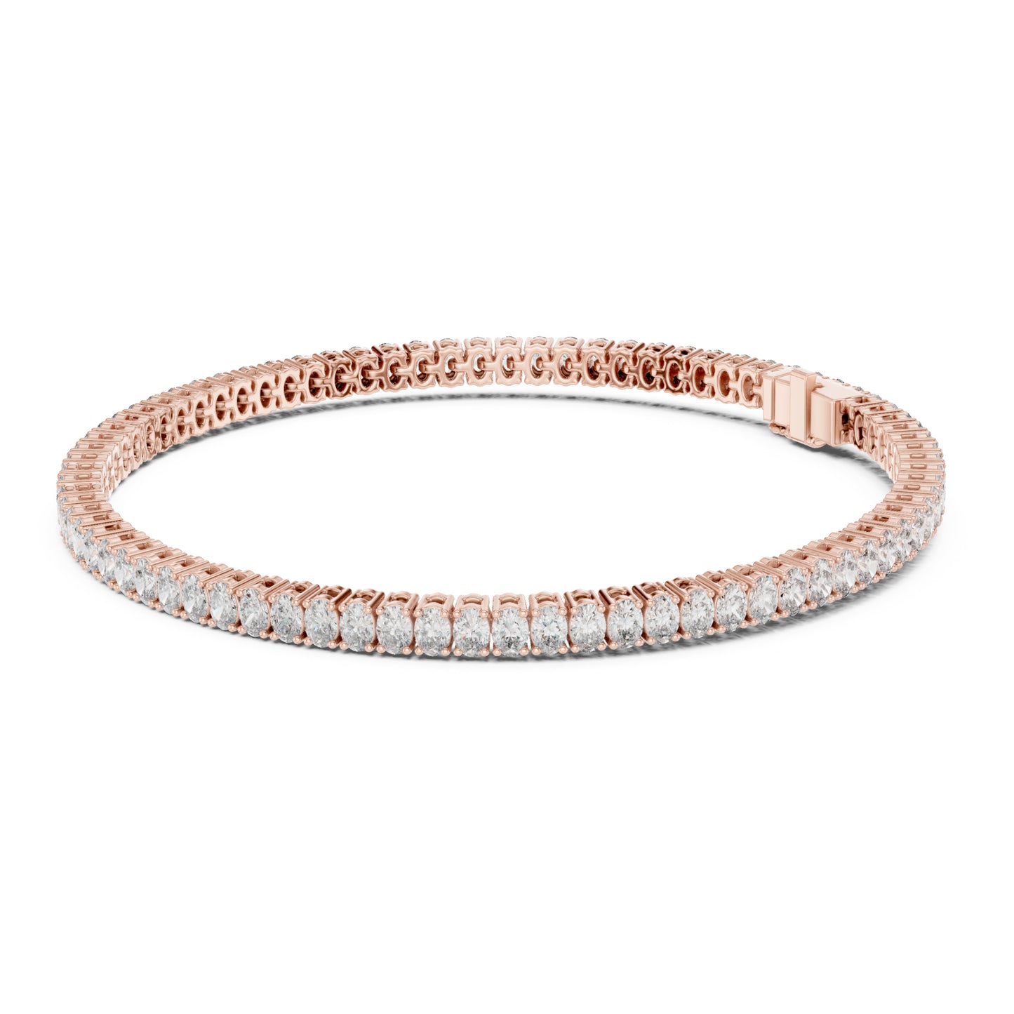 Aurora 12 Carat Oval Lab Grown Diamond Tennis Bracelet