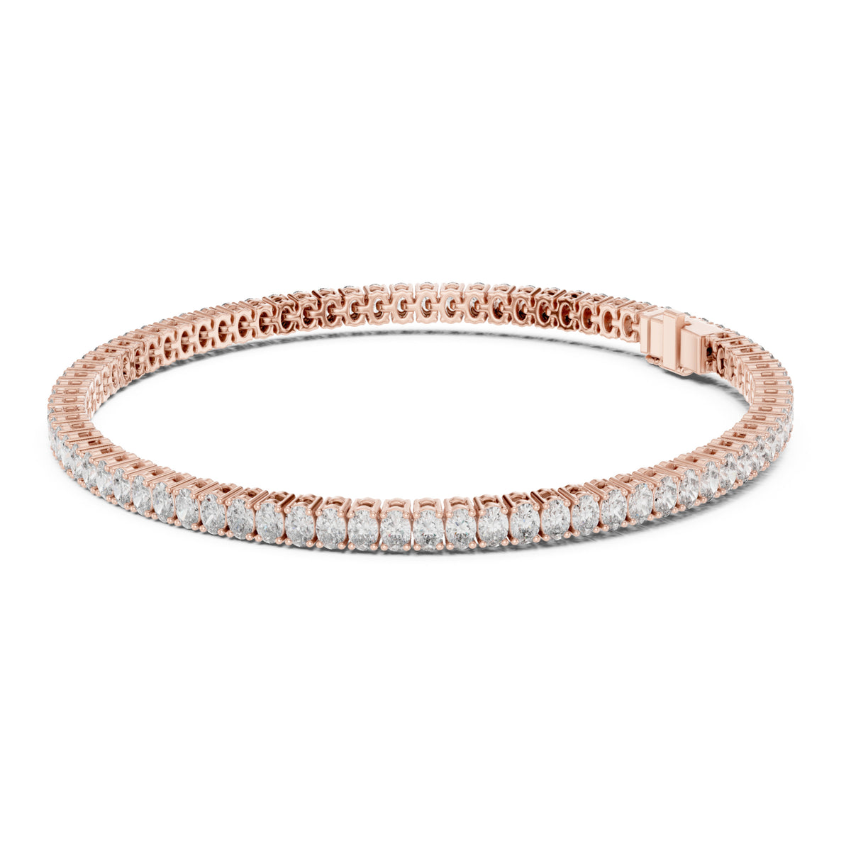 Aurora 12 Carat Oval Lab Grown Diamond Tennis Bracelet