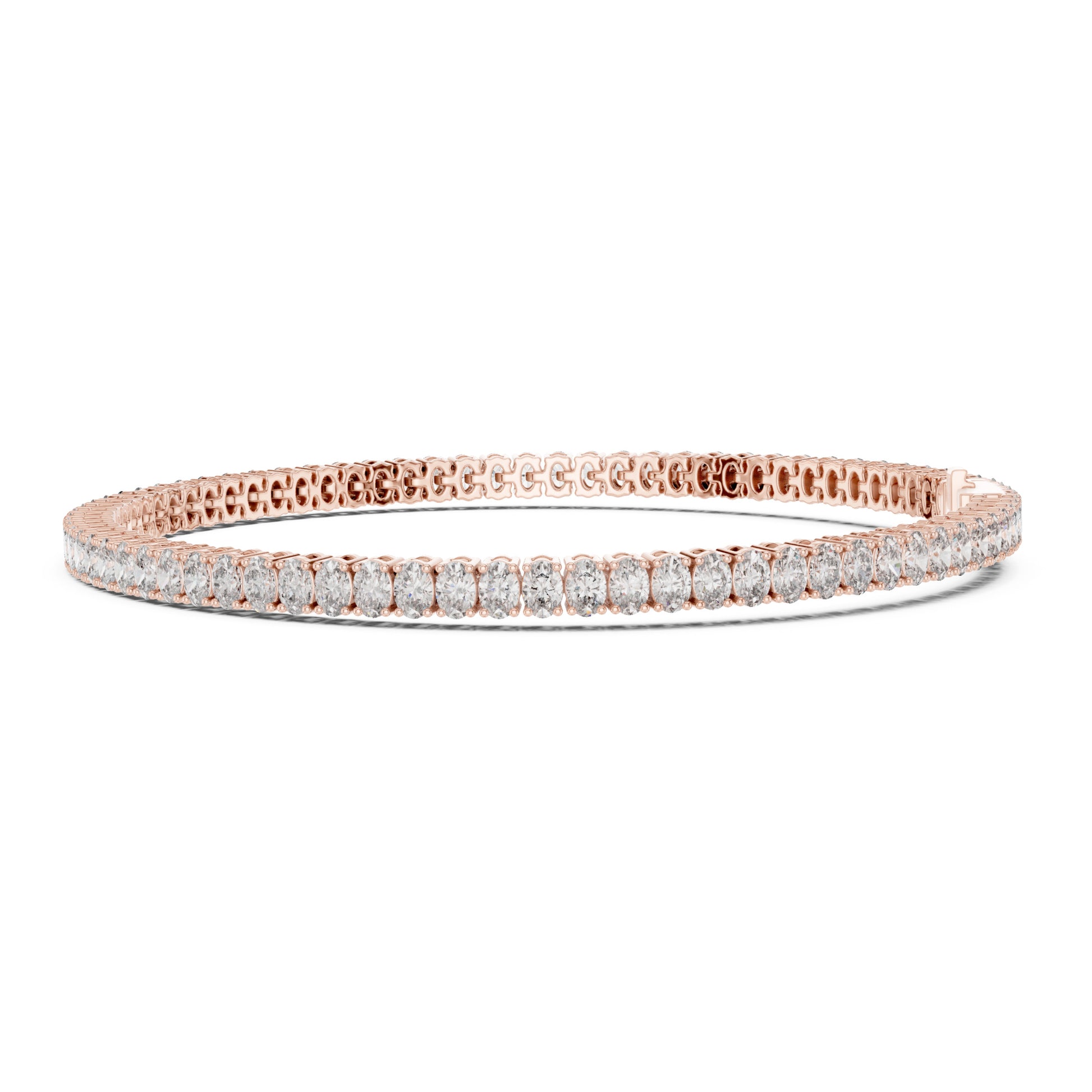 Aurora 12 Carat Oval Lab Grown Diamond Tennis Bracelet