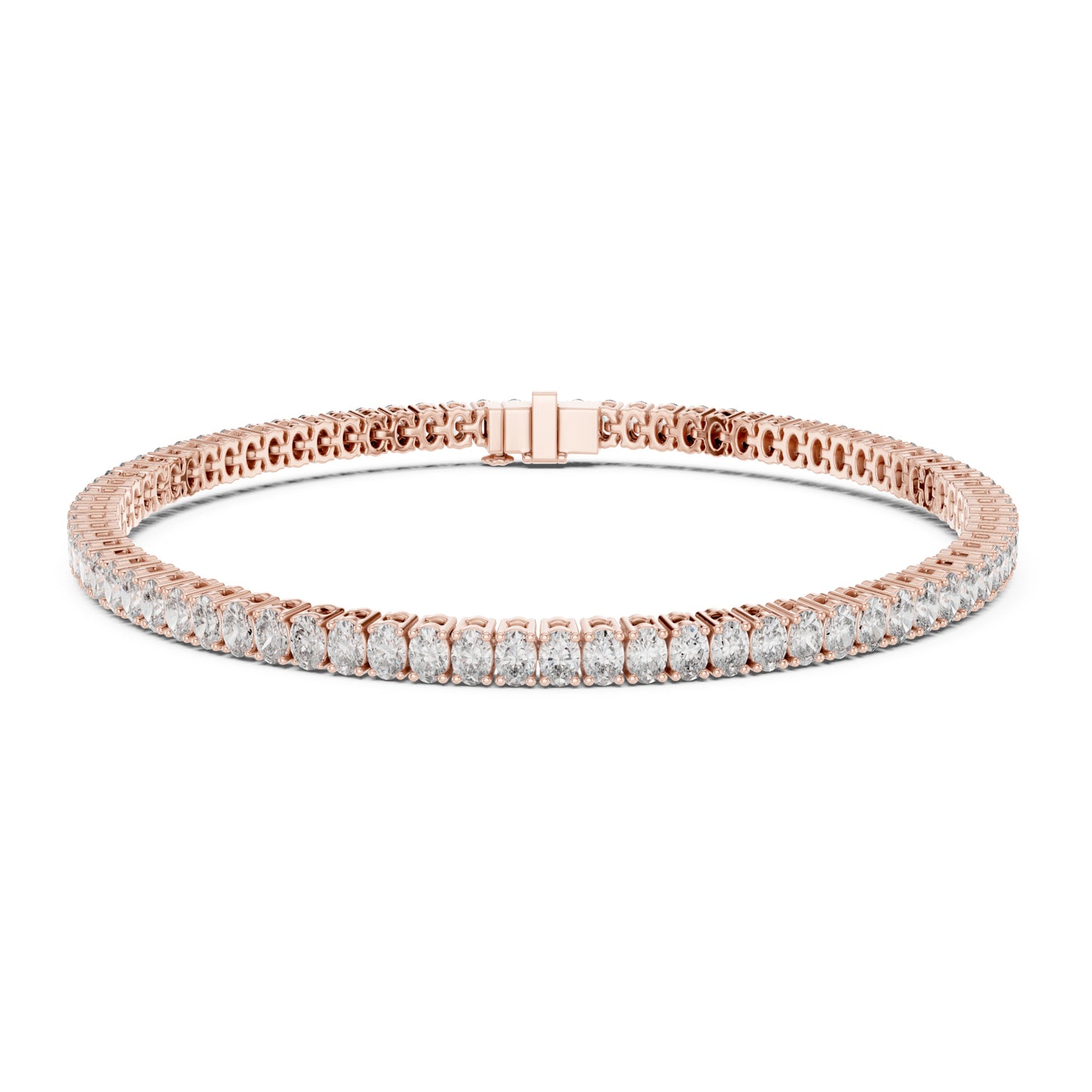 Aurora 12 Carat Oval Lab Grown Diamond Tennis Bracelet