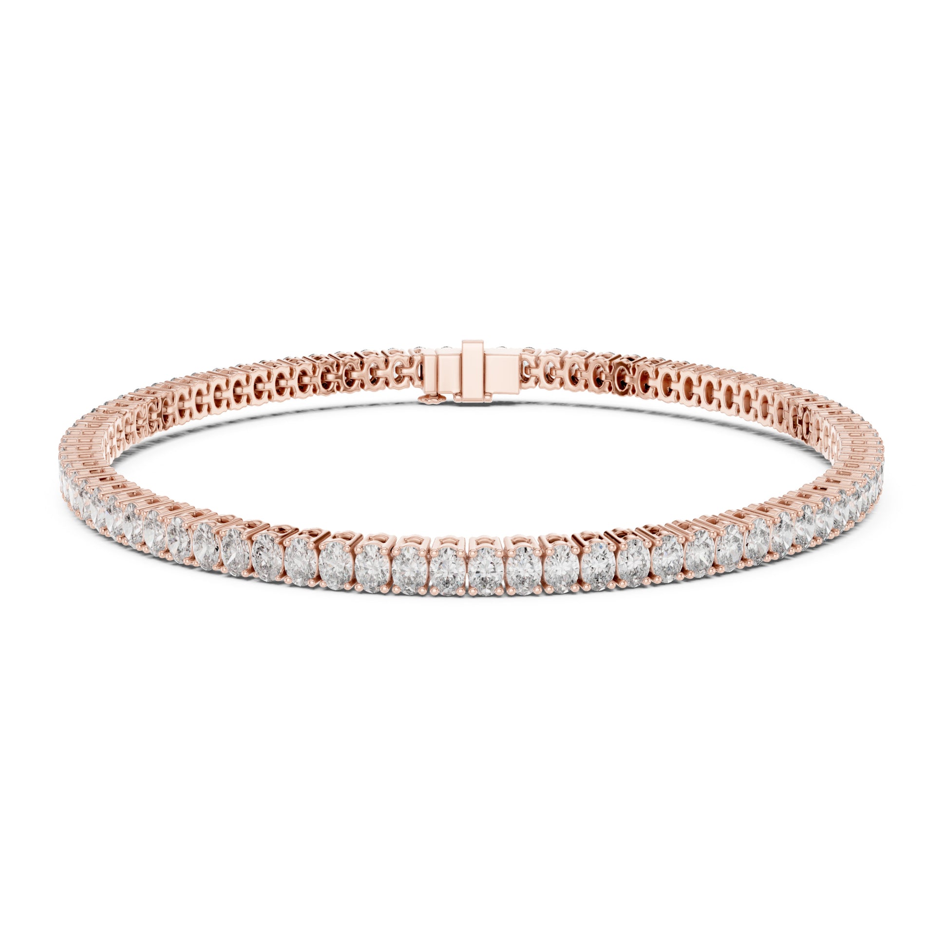 Aurora 12 Carat Oval Lab Grown Diamond Tennis Bracelet