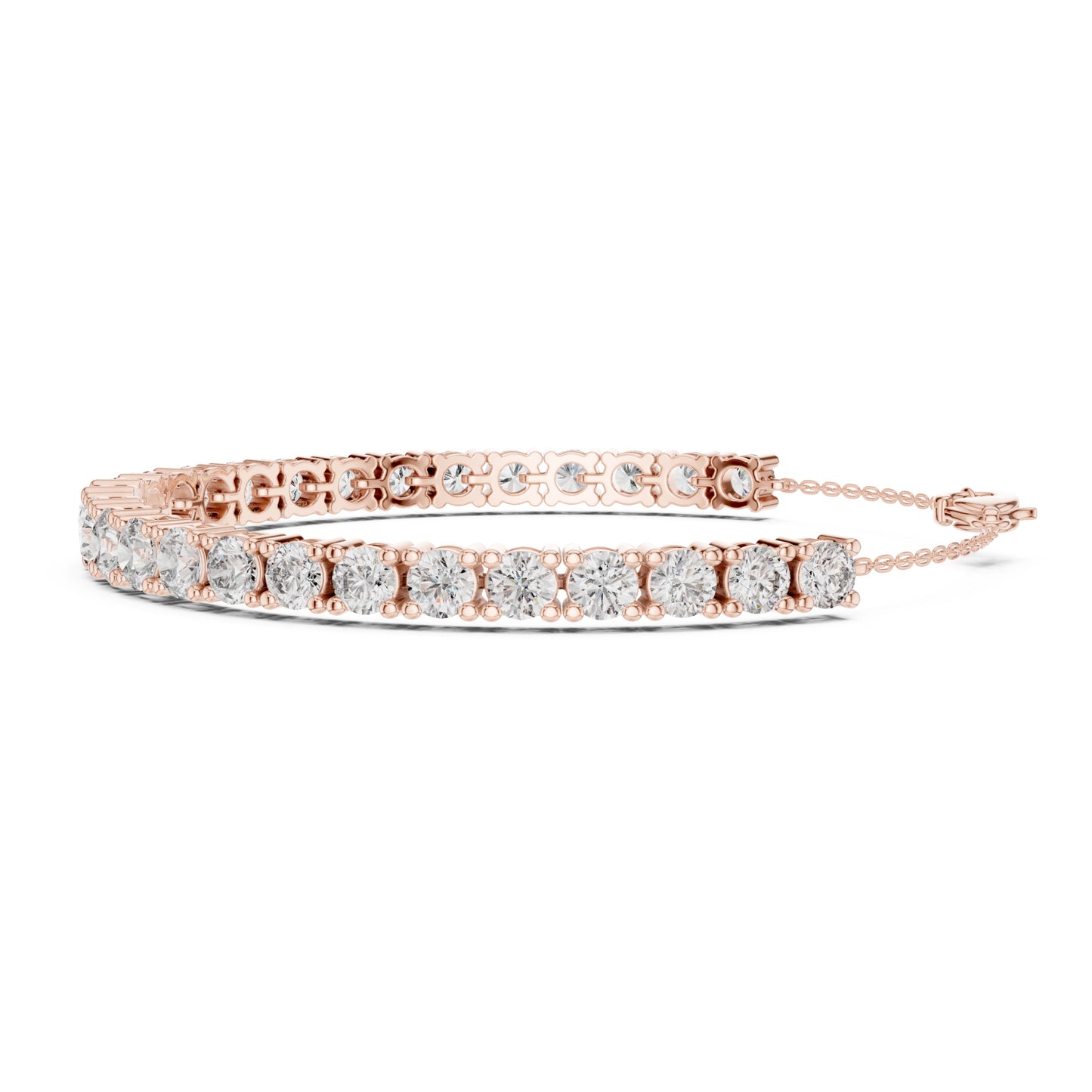 Aurora 8 Carat Round Lab Grown Diamond Graduated Tennis Bracelet