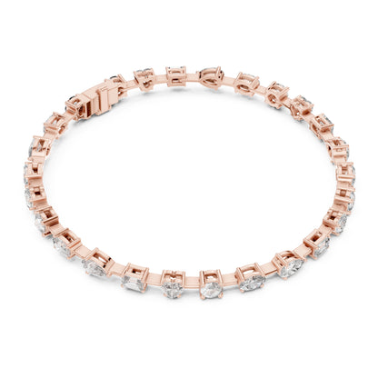 Aurora 4 Carat Round Lab Grown Diamond Heart Tennis Bracelet