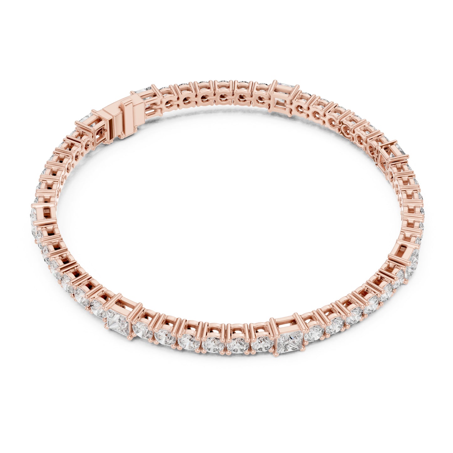 Aurora 7 Carat Princess Lab Grown Diamond Tennis Bracelet