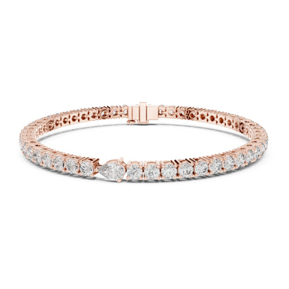 Aurora 6 Carat Pear Lab Grown Diamond Tennis Bracelet