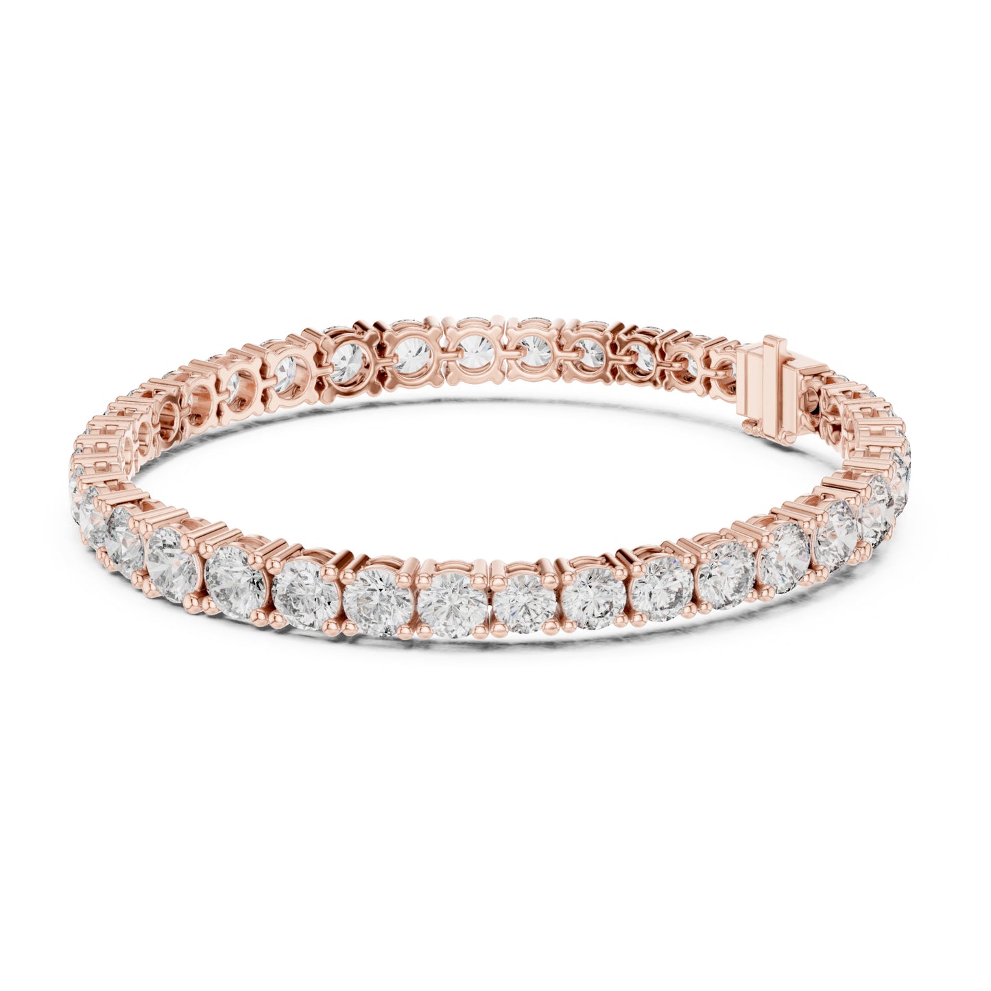 Aurora 12 Carat Round Lab Grown Diamond Collet Tennis Bracelet