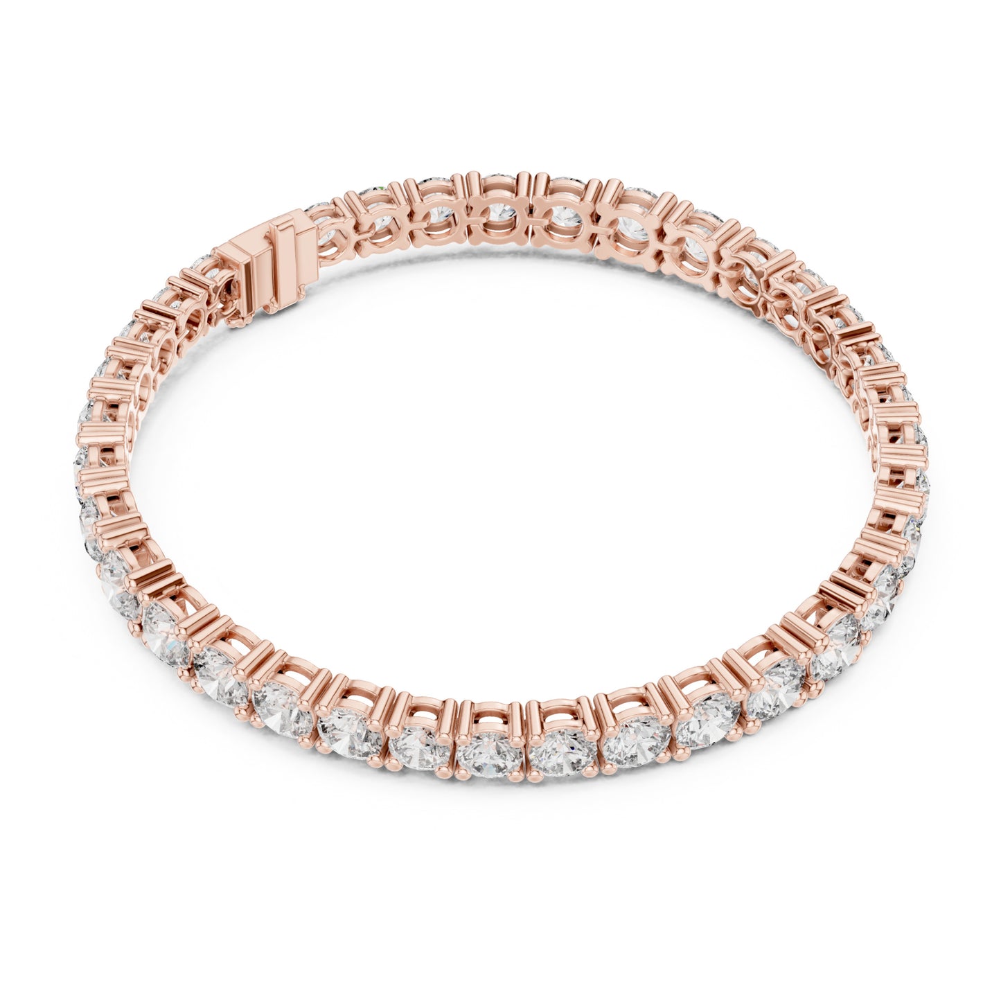 Aurora 12 Carat Round Lab Grown Diamond Collet Tennis Bracelet