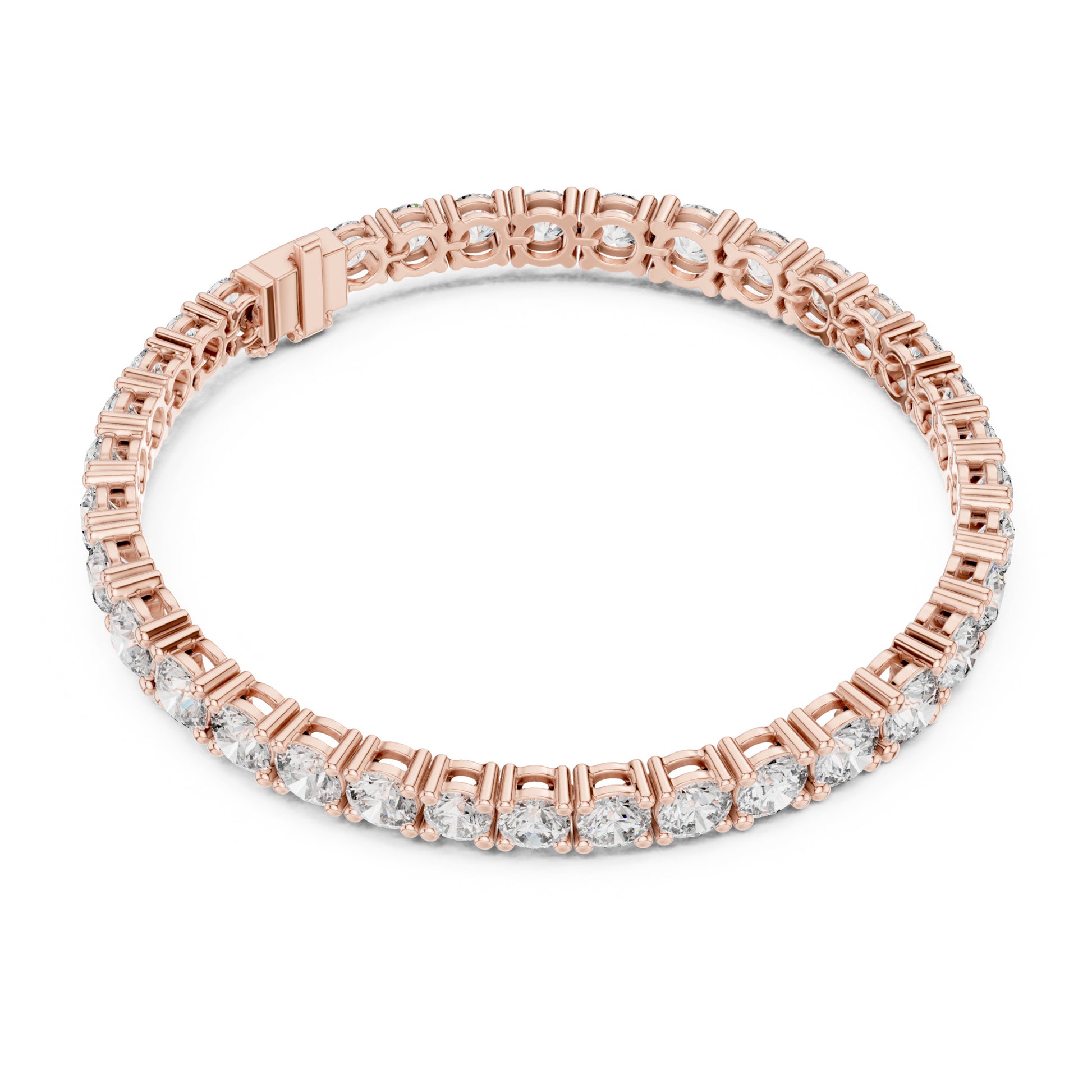 Aurora 12 Carat Round Lab Grown Diamond Collet Tennis Bracelet