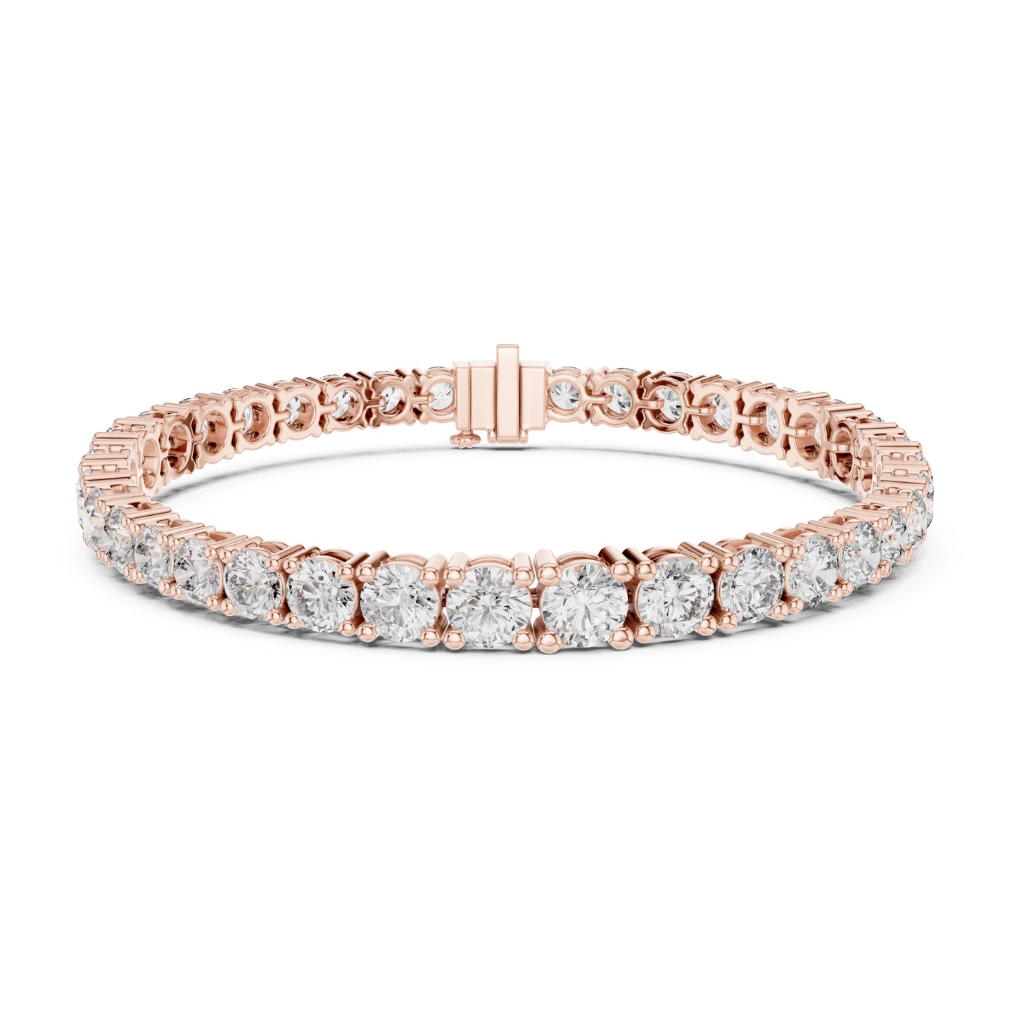 Aurora 12 Carat Round Lab Grown Diamond Collet Tennis Bracelet