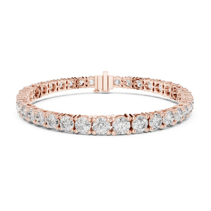 Aurora 12 Carat Round Lab Grown Diamond Collet Tennis Bracelet