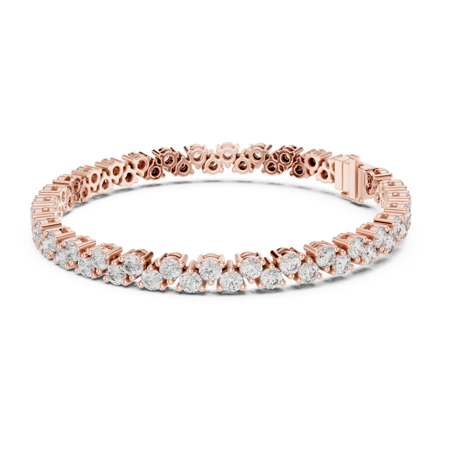 Aurora 6 Carat Round Lab Grown Diamond Collet Tennis Bracelet